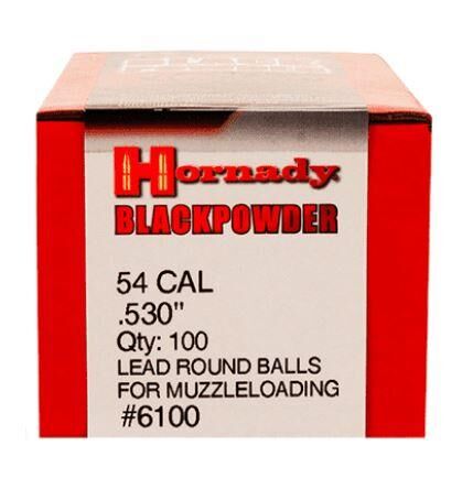 Hornady 54 Caliber .530 Lead Balls, Muzzleloading Ammunition - 100 Rounds
