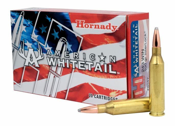 Hornady .243 WIN, 100 Grain, Interlock American Whitetail Ammunition - 20 Rounds