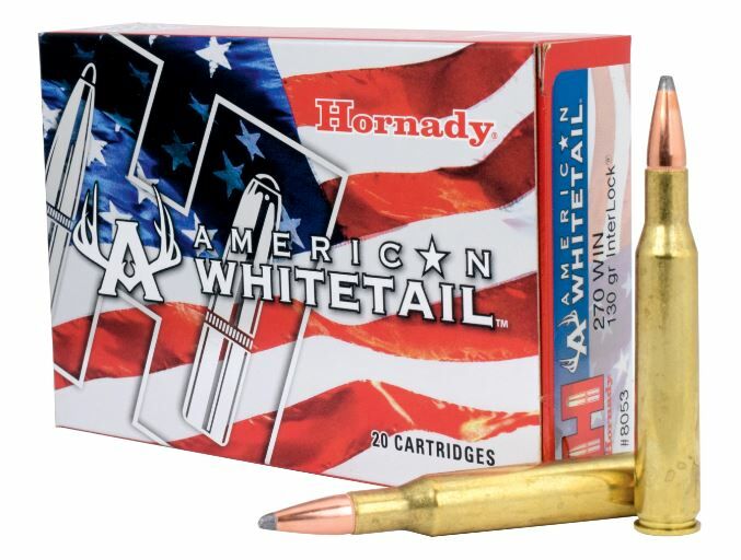 Hornady .270 WIN, 130 Grain, Interlock American Whitetail Ammunition - 20 Rounds