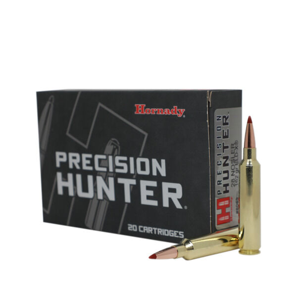 Hornady Precision Hunter 28 Nosler, 162 Grain ELD-X Rifle Ammo, 20-Rd