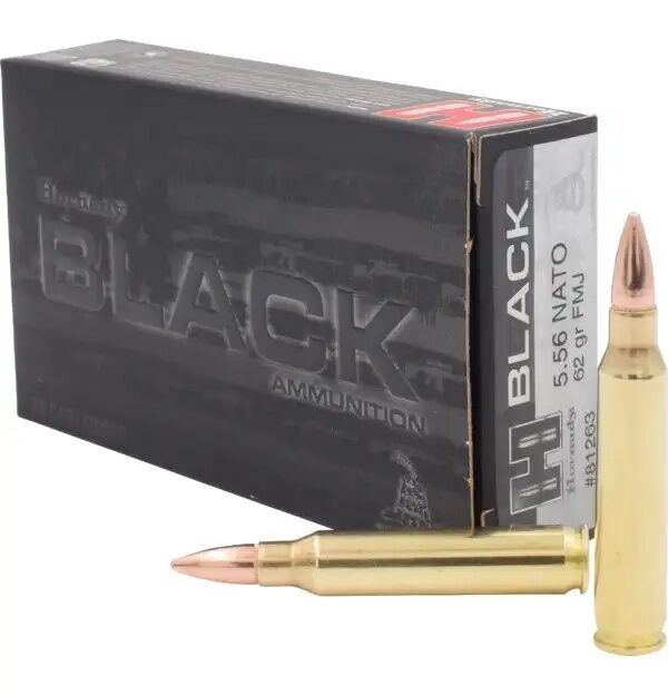 Hornady Black 5.56 NATO, 62 Grain Full Metal Jacket Rifle Ammo, 20-Rd