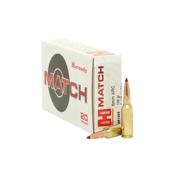 Hornady Match 6mm ARC, 108 Grain ELD Match Rifle Ammo, 20-Rd