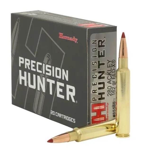 Hornady Precision Hunter .280 Ackley Improved, 162 Grain ELD-X Rifle Ammo, 20-Rd
