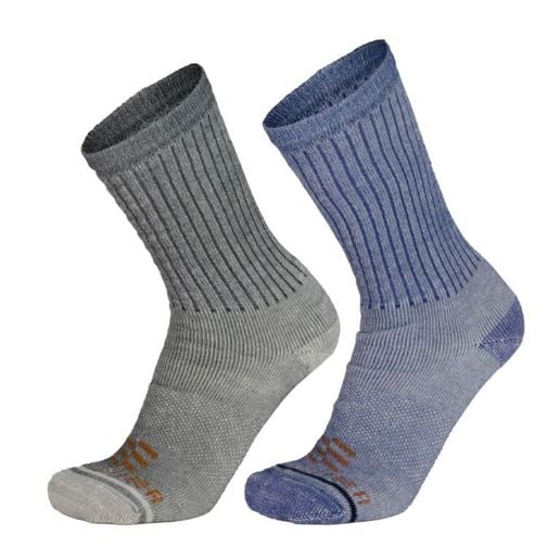 Mobile Warming Women's Wool Sock 2-PK in Purple/Grey Women's