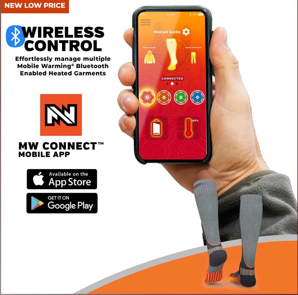 Mobile Warming Women's Premium 2.0 Merino Heated Socks in Grey