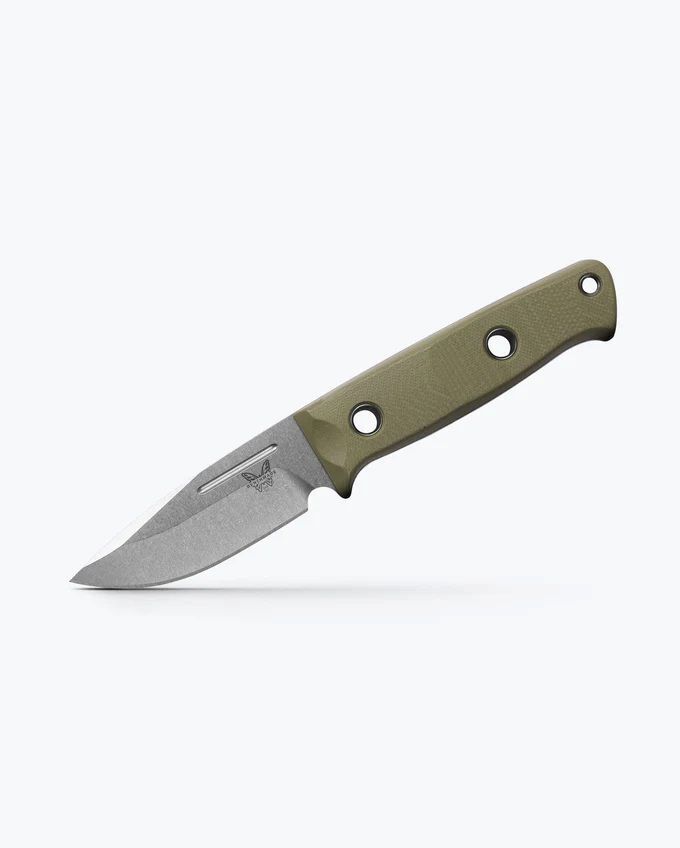 Benchmade Mini Bushcrafter OD Green G10 Drop-Point Fixed Blade Knife