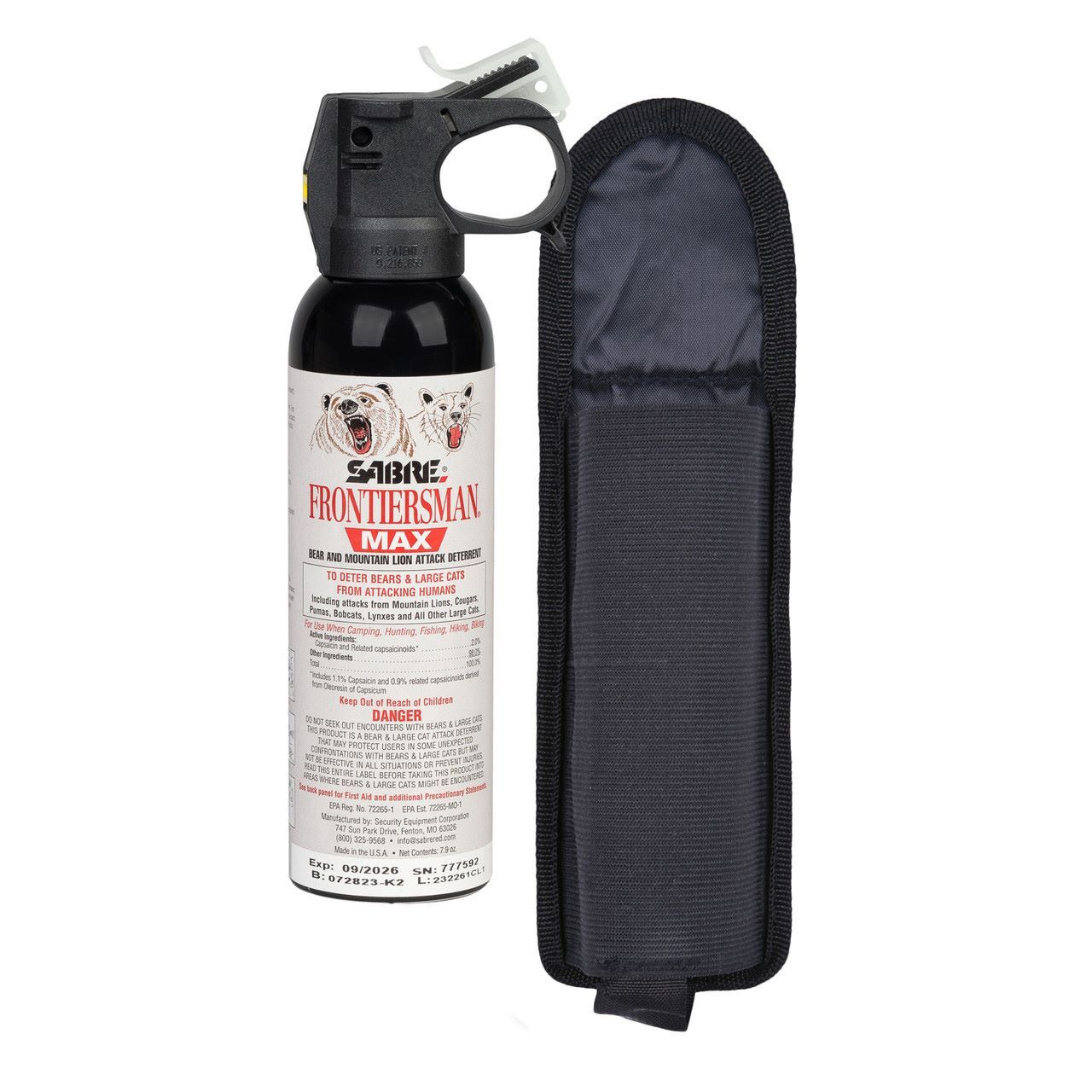 Sabre Frontiersman Max Bear & Mountain Lion Spray with Belt Holster, 7.9-Oz