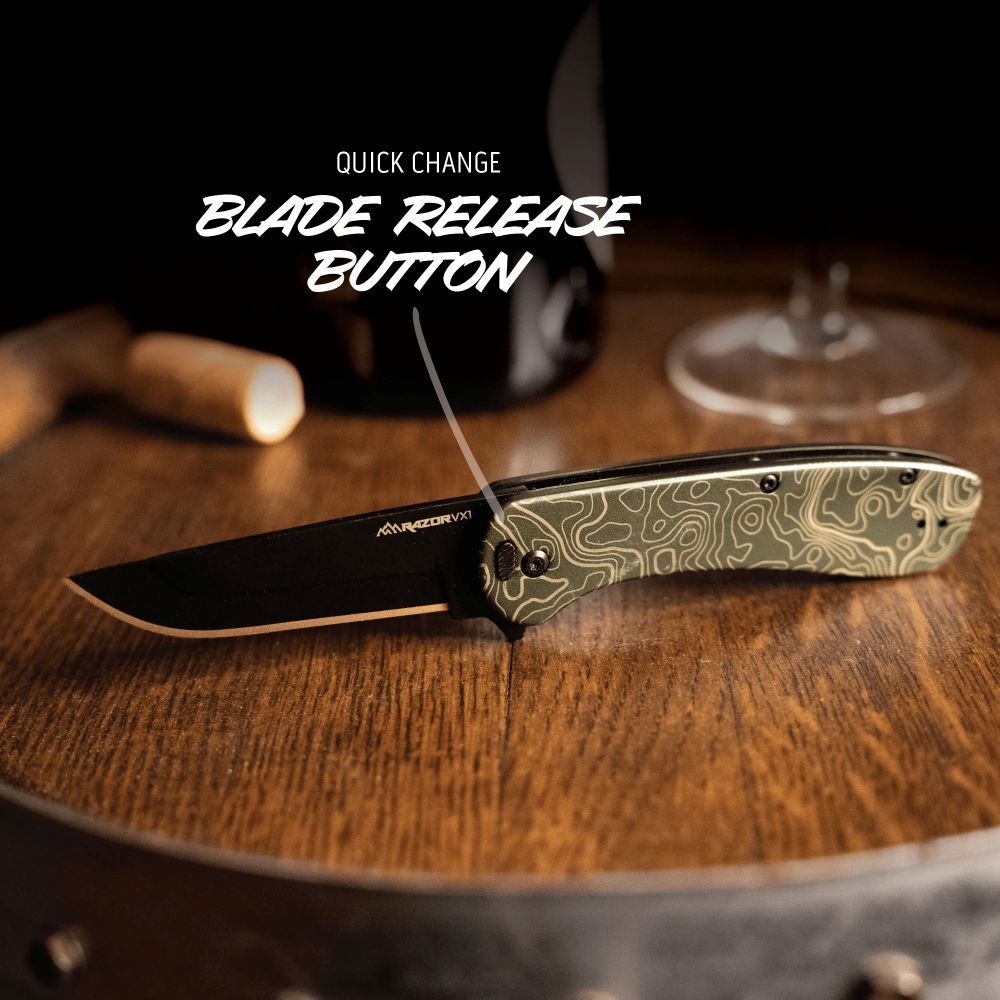 Outdoor Edge Razor VX1 Topo Replaceable Blade Every Day Carry Knife