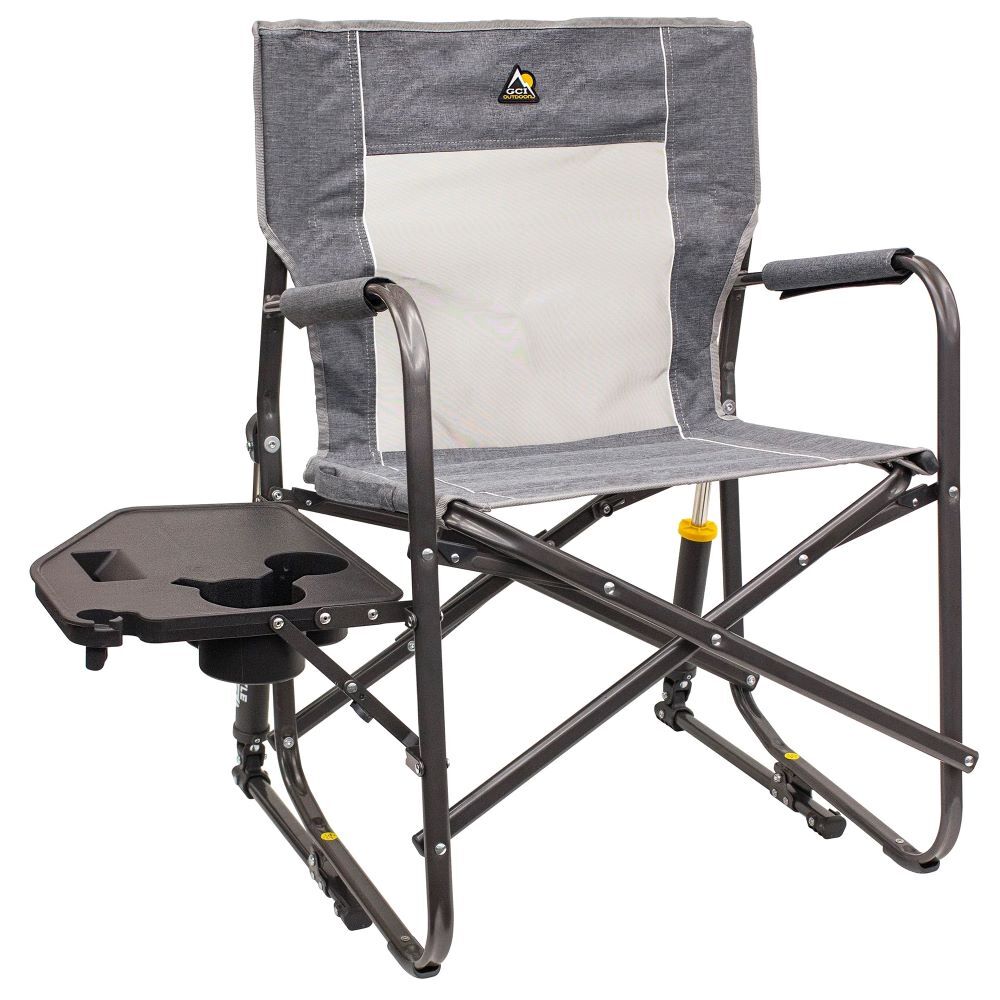 GCI Outdoor Heathered Pewter Freestyle Rocker with Side Table