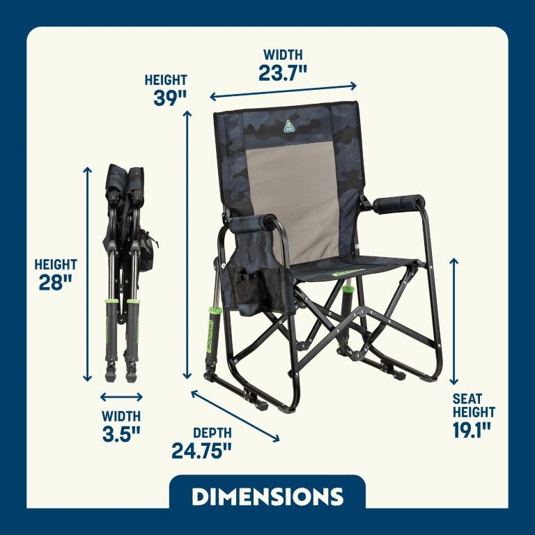 GCI Outdoor Stowaway Rocker Stealth Camo