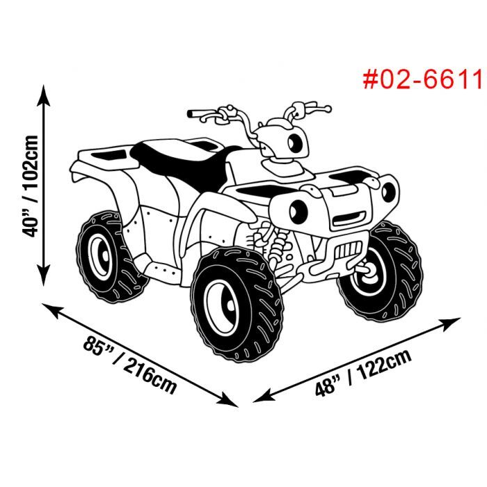 Raider Black GT Series X-Large ATV Cover, 85 X 48 X 40-In