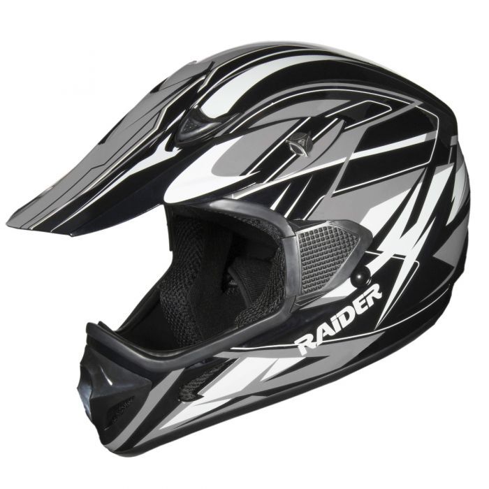 Raider RX1 Adult MX Off-Road Black/Silver Helmet
