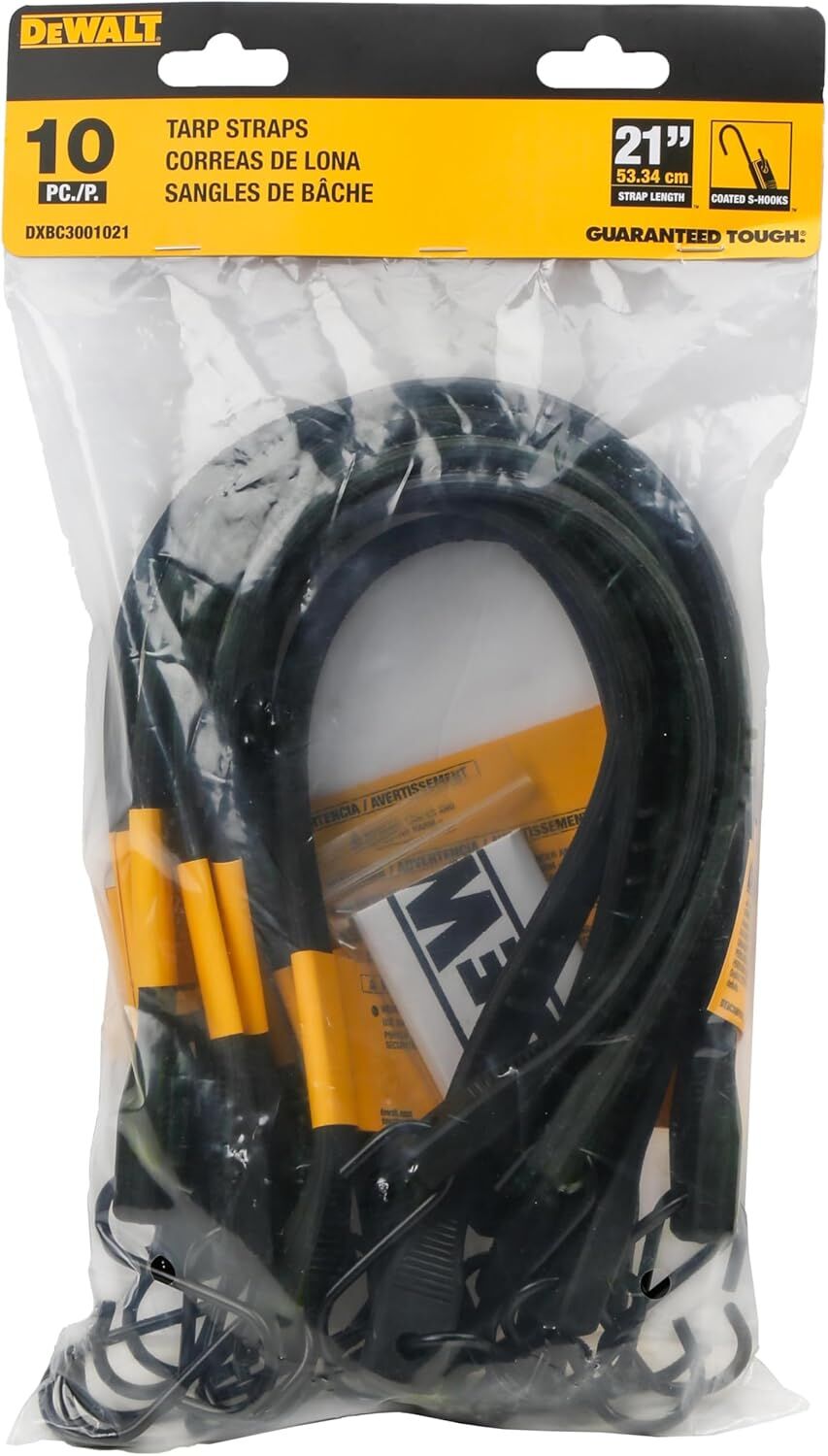 DeWalt Rubber Tarp Straps, 21-In, 10-Pk