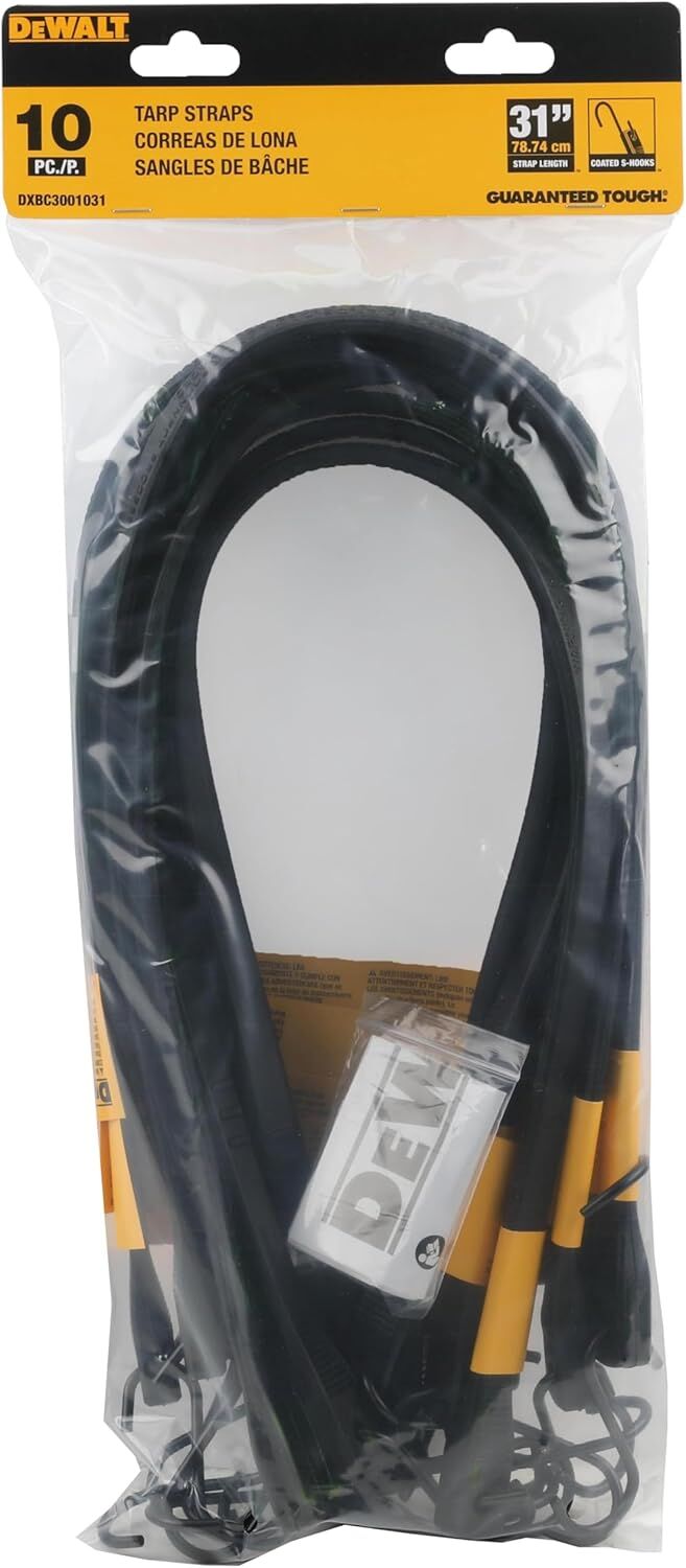 DeWalt Rubber Tarp Straps, 31-In, 10-Pk