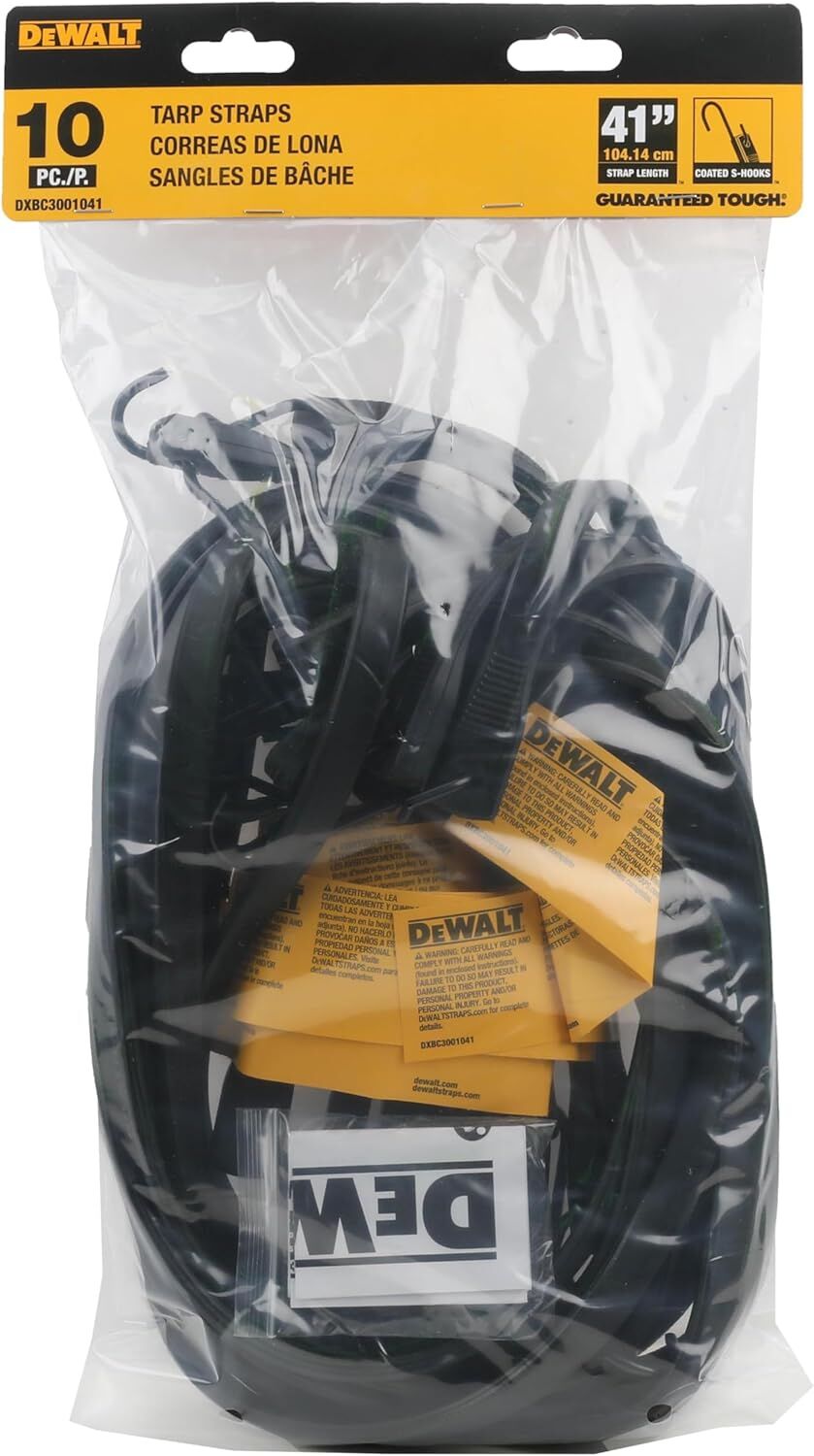 DeWalt Rubber Tarp Straps, 41-In, 10-Pk