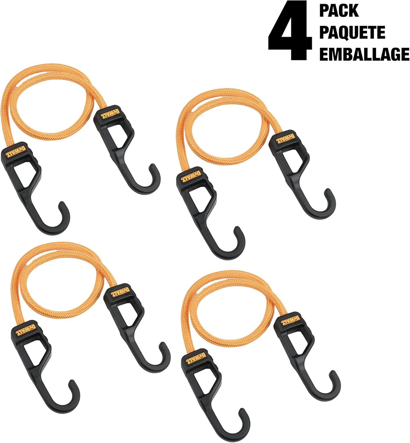 DeWalt Heavy Duty Bungee Cords, 24-In, 4-Pk