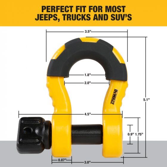 DEWALT D-Ring Bow Shackle with Pin, 3/4-In