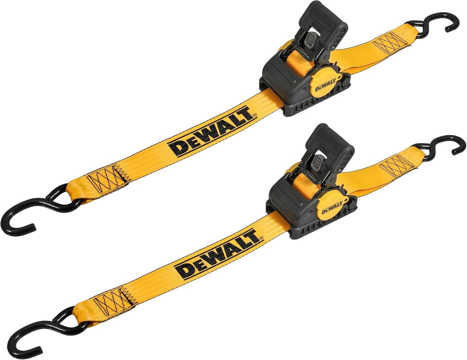 DeWalt Auto Retractable Ratchet Straps, 2-In x 10-Ft, 2-Pk