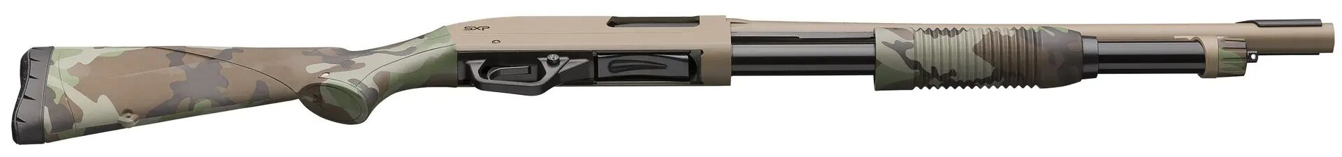 Winchester SXP Defender 12 Gauge 18"Woodland Camo FDE Pump Action Shotgun, 5-Rd