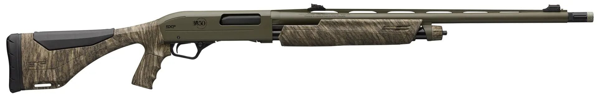 Winchester SXP Long Beard 20 Gauge 24" Mossy Oak Bottomland Camo OD Green Pump Action Shotgun, 5-Rd