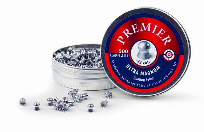 Crosman .22 Domed 14.3 Gr Premier Pellets - 500 Count - Silver