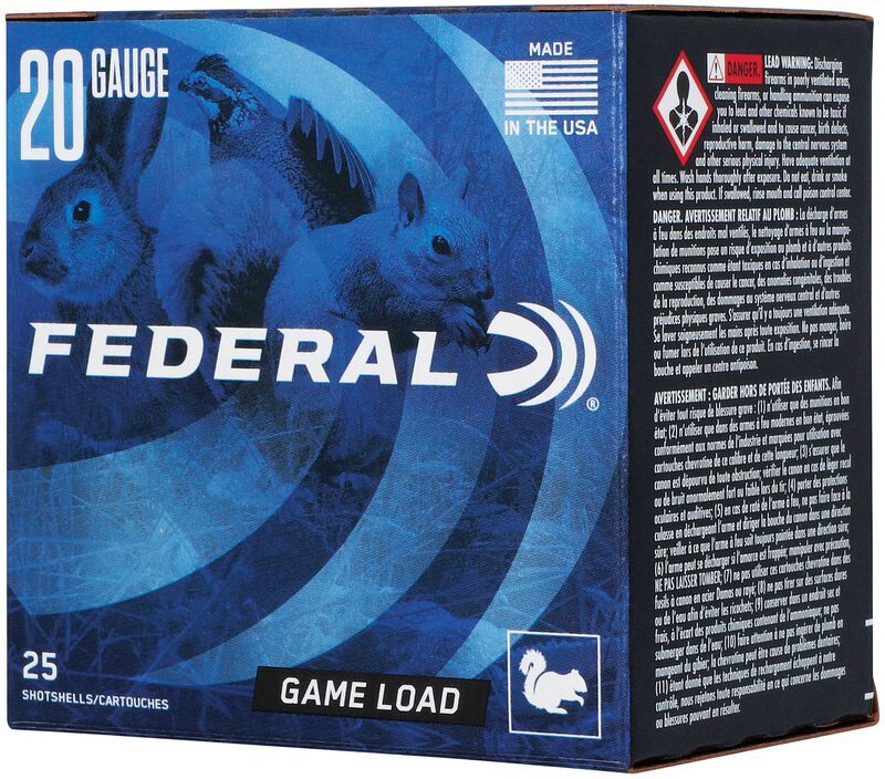 Federal Game Load Upland 20 Gauge 2 3/4" #8 Shot, 7/8-Oz, 25-Rd