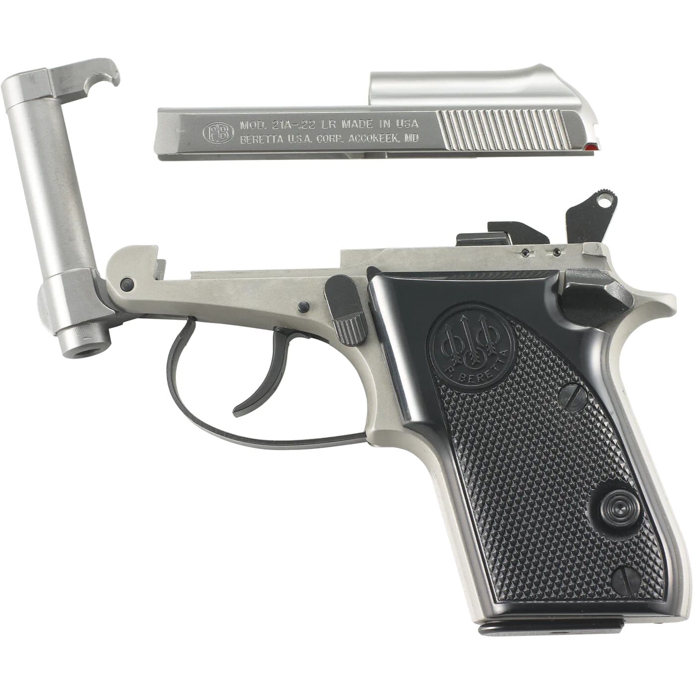 Beretta 21A Bobcat Inox .22 LR Micro Compact Stainless Pistol, 7-Rd