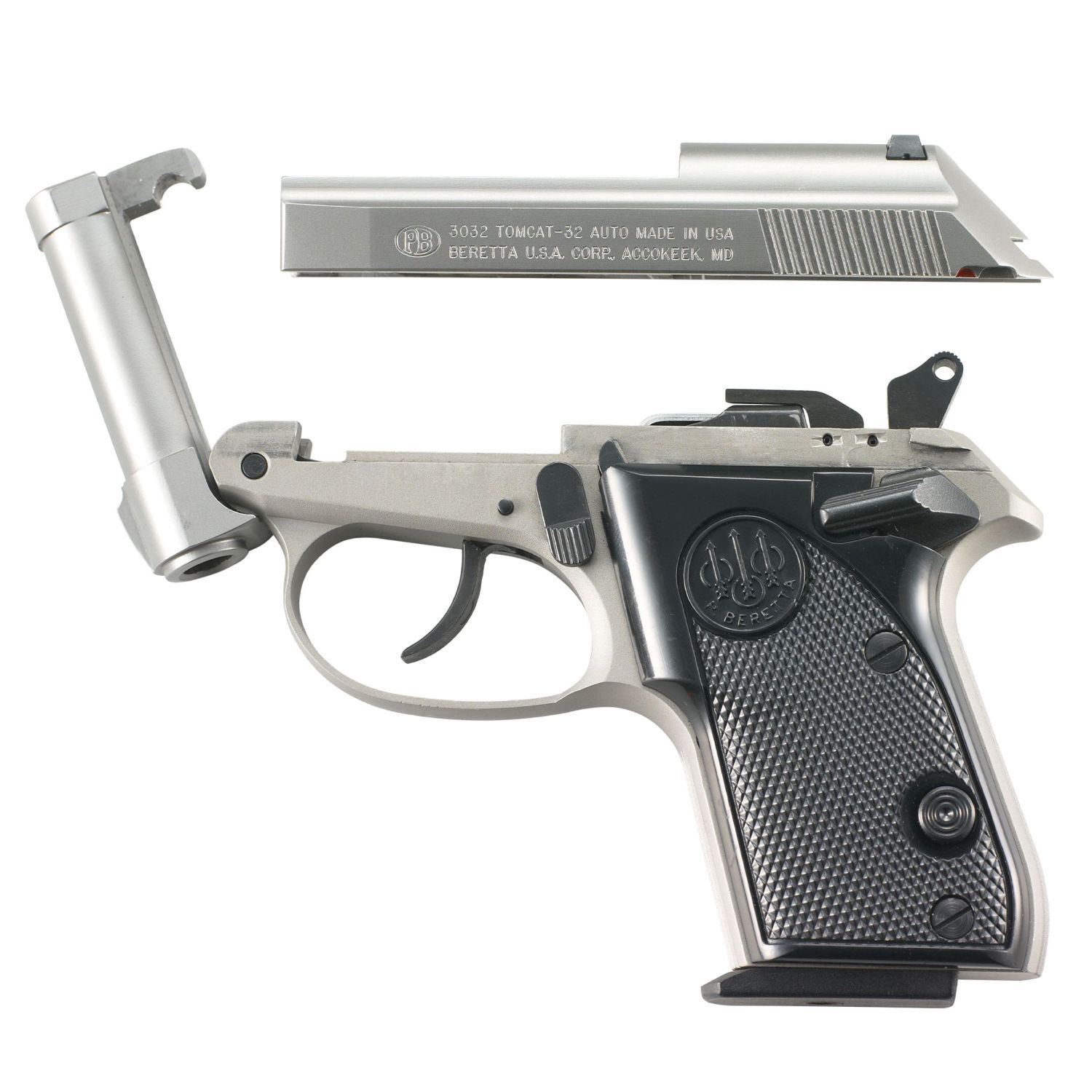 Beretta 3032 Tomcat Inox .32 Auto Micro Compact Stainless Pistol, 7-Rd