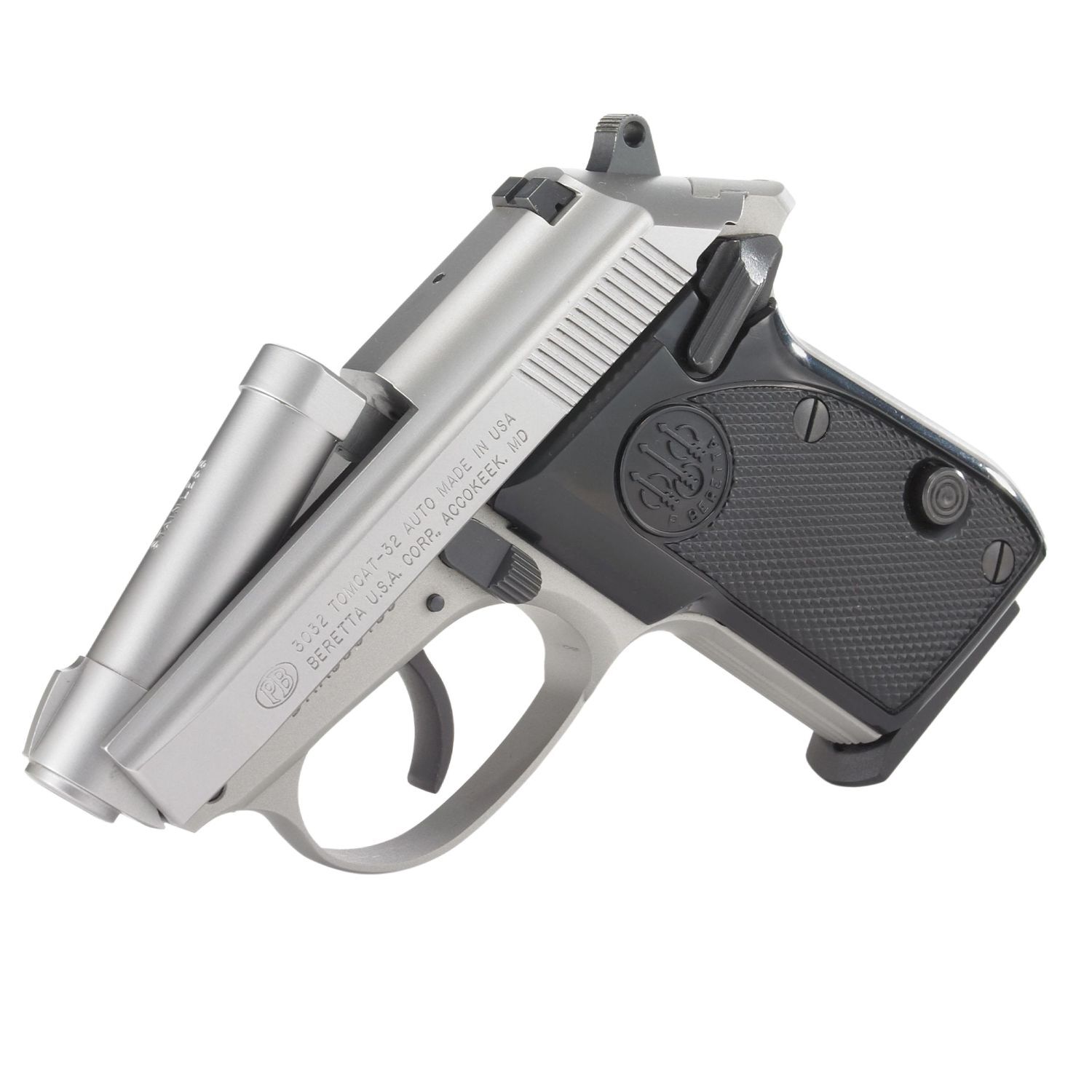 Beretta 3032 Tomcat Inox .32 Auto Micro Compact Stainless Pistol, 7-Rd