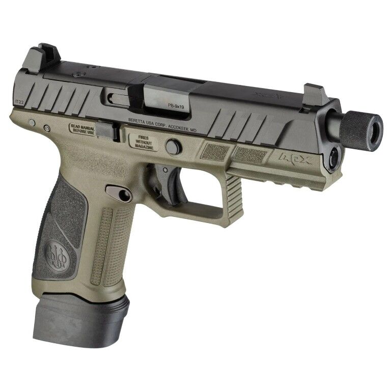 Beretta APX A1 Tactical 9mm Full Size OD Green Optics Ready Pistol, 21-Rd