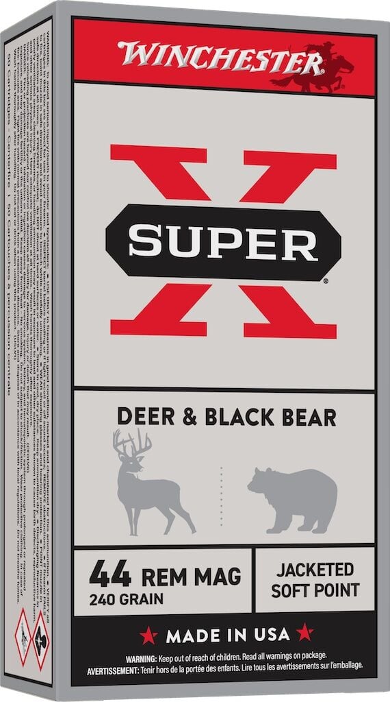Winchester Super X .44 Rem Mag, 240 Grain Jacked Soft Point Pistol Ammo, 50-Rd