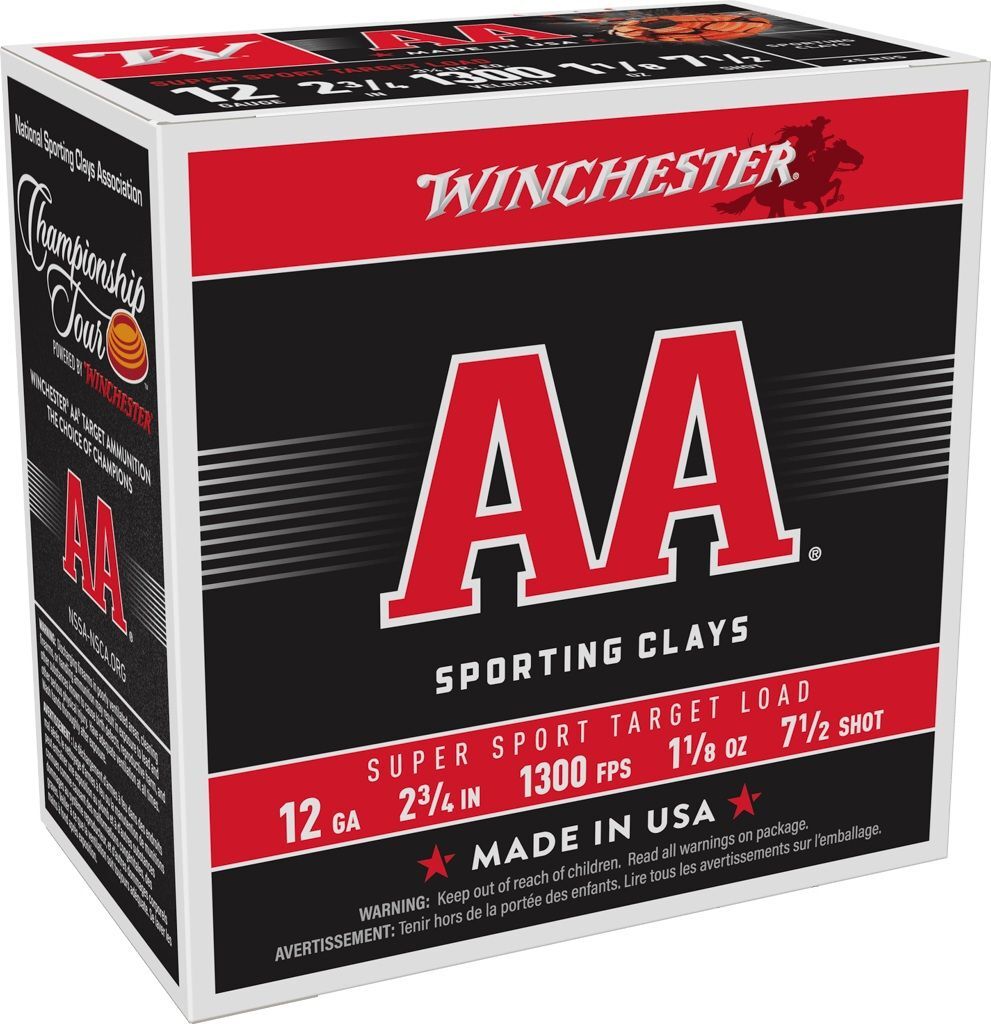 Winchester AA  Super Sport Target Load 12 Gauge #7.5 Shot, 1-1/8-Oz Shotgun Ammo, 25-Rd