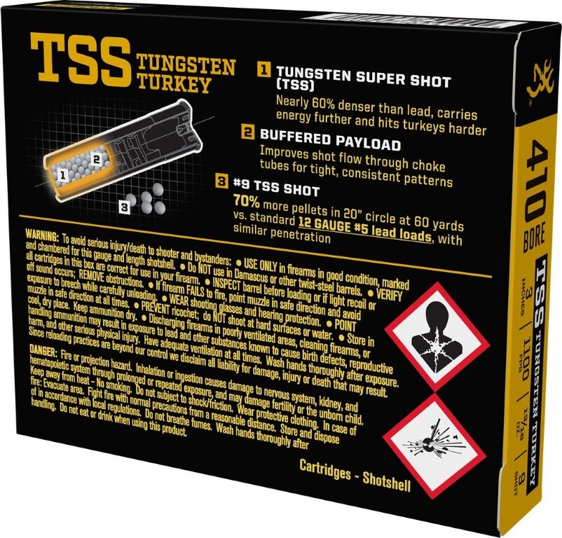 Browning TSS Tungsten Turkey .410 Bore 3" #9 Shot, 13/16-Oz, 5-Rd