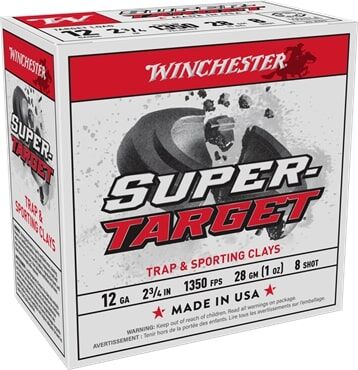 Winchester Super Target 12 Gauge 2 3/4" #8 Shot, 1-Oz, 25-Rd