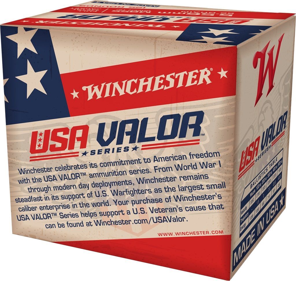 Winchester USA Valor 5.56 NATO, 55 Grain Full Metal Jacket Rifle Ammo, 125-Rd