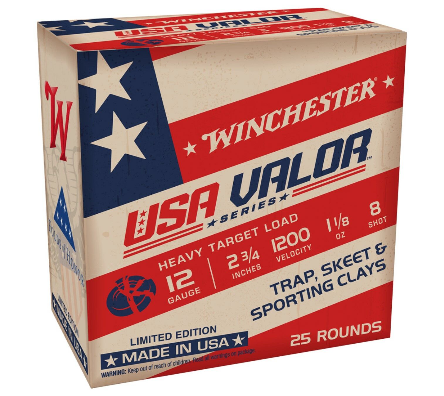 Winchester USA Valor 12 Gauge 2-3/4" #8 Shotshells - 25 Rounds