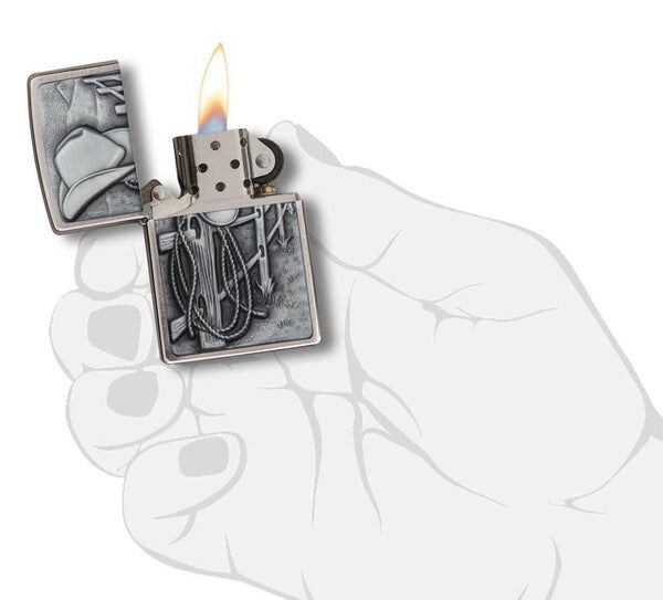 Zippo Resting Cowboy Flip-Top Lighter