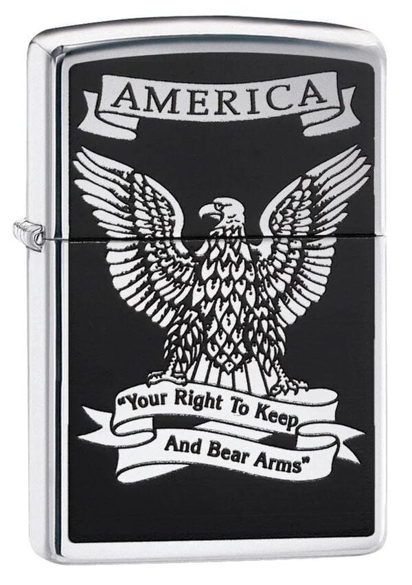 Zippo Black And White Americana Lighter