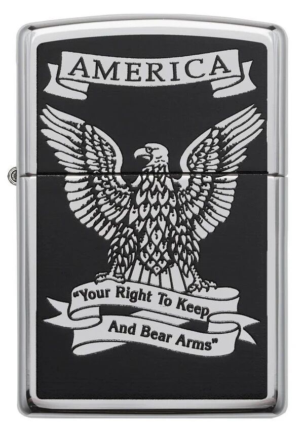 Zippo Black And White Americana Lighter