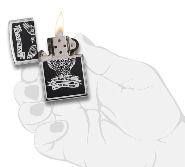 Zippo Black And White Americana Lighter