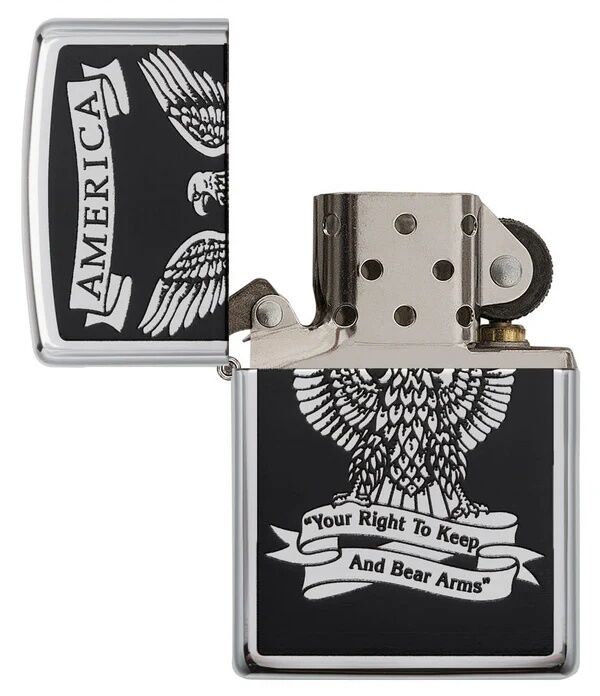 Zippo Black And White Americana Lighter