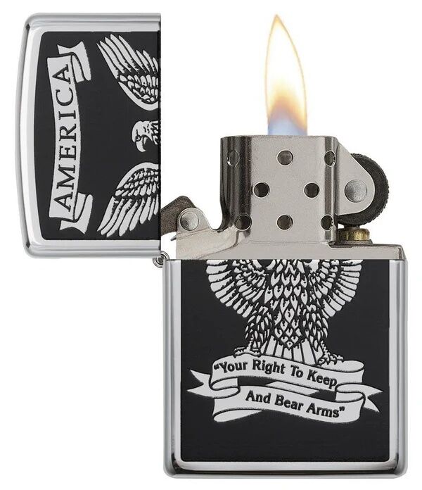 Zippo Black And White Americana Lighter