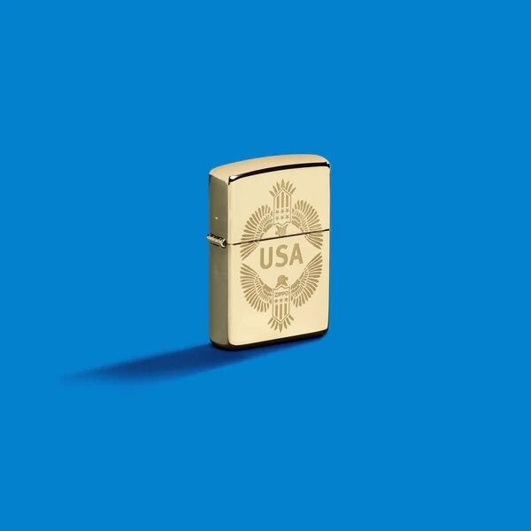 Zippo USA Design High Polish Brass Lighter