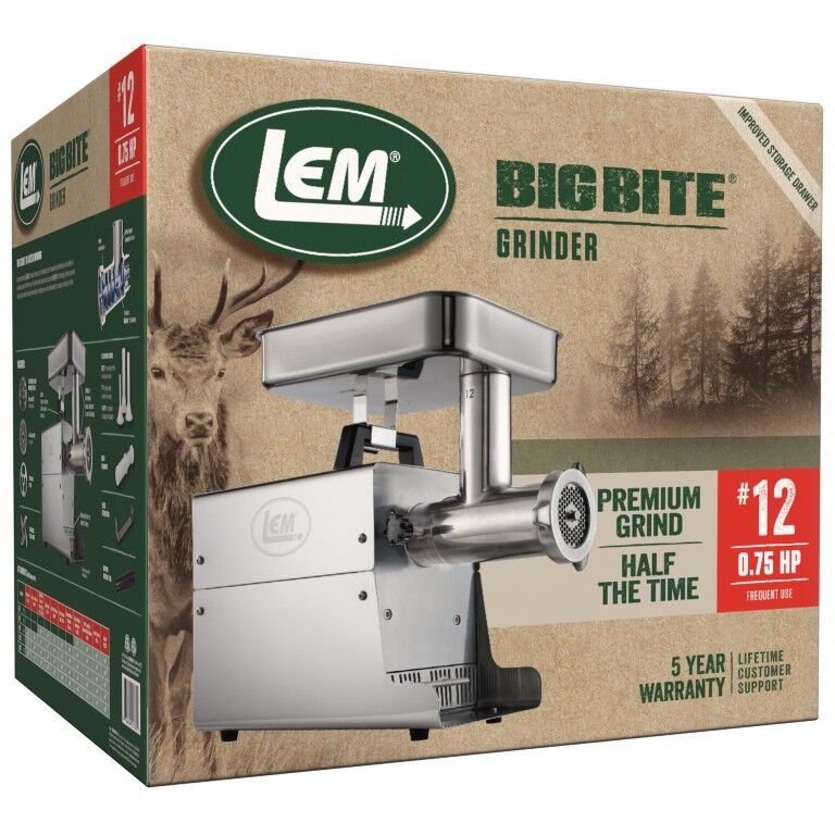 LEM #12 BigBite Meat Grinder, 0.75-HP