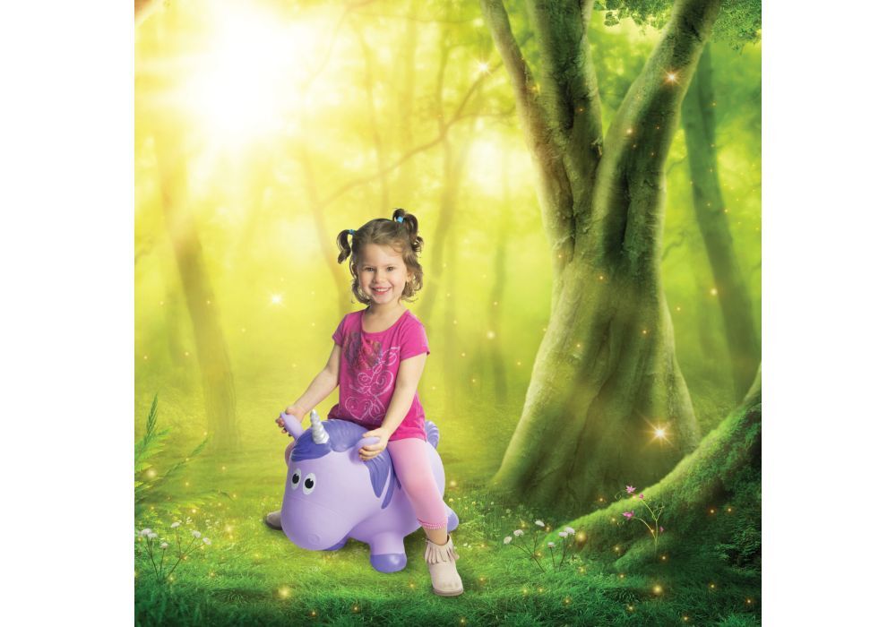 Rose Textiles Fantasy Hoppers Purple Unicorn