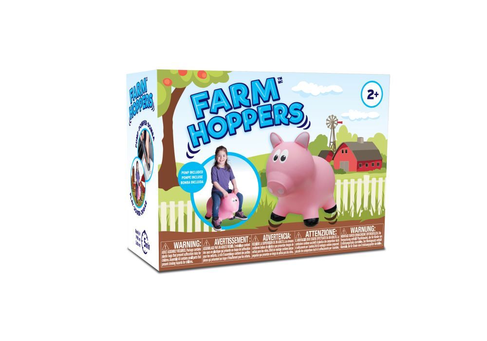 Rose Textiles Farm Hoppers Pink Pig
