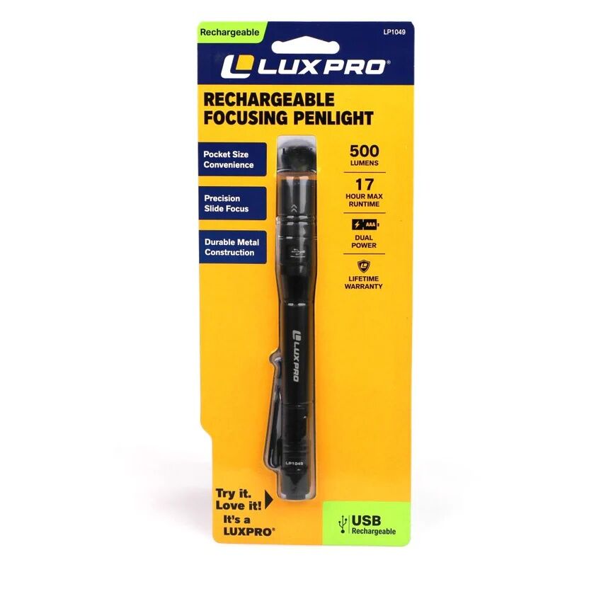 LuxPro Rechargeable Focusing Penlight 360 Lumen Led Flashlight