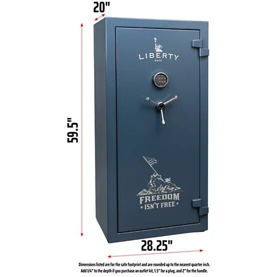 Liberty Safe Blue Freedom Isn't Free 30 Gun Safe With E-Lock