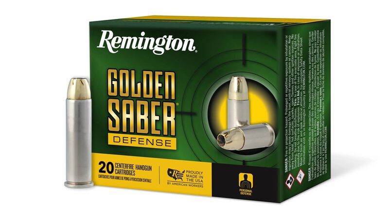 Remington Golden Saber Defense .357 Mag, 125 Grain Brass Jacketed Hollow Point Pistol Ammo, 20-Rd