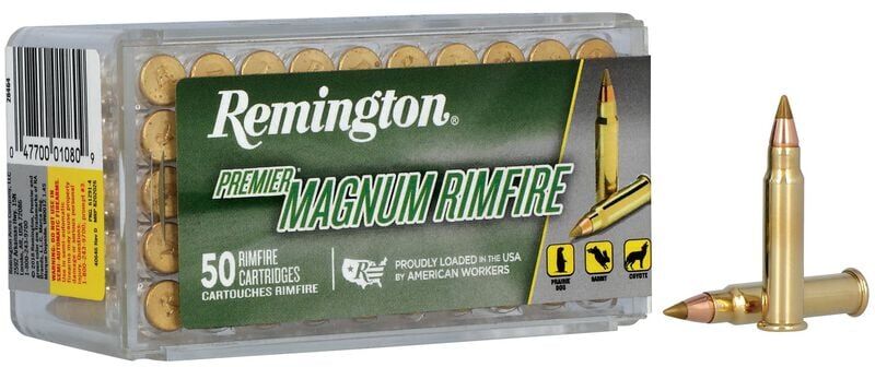 Remington Premier Magnum Rimfire .17 HMR, 17 Grain AccuTip-V Rifle Ammo, 50-Rd